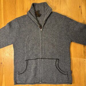 Vintage Sierra Designs Full Zip Shetland Wool Knit Sweater Mens Medium